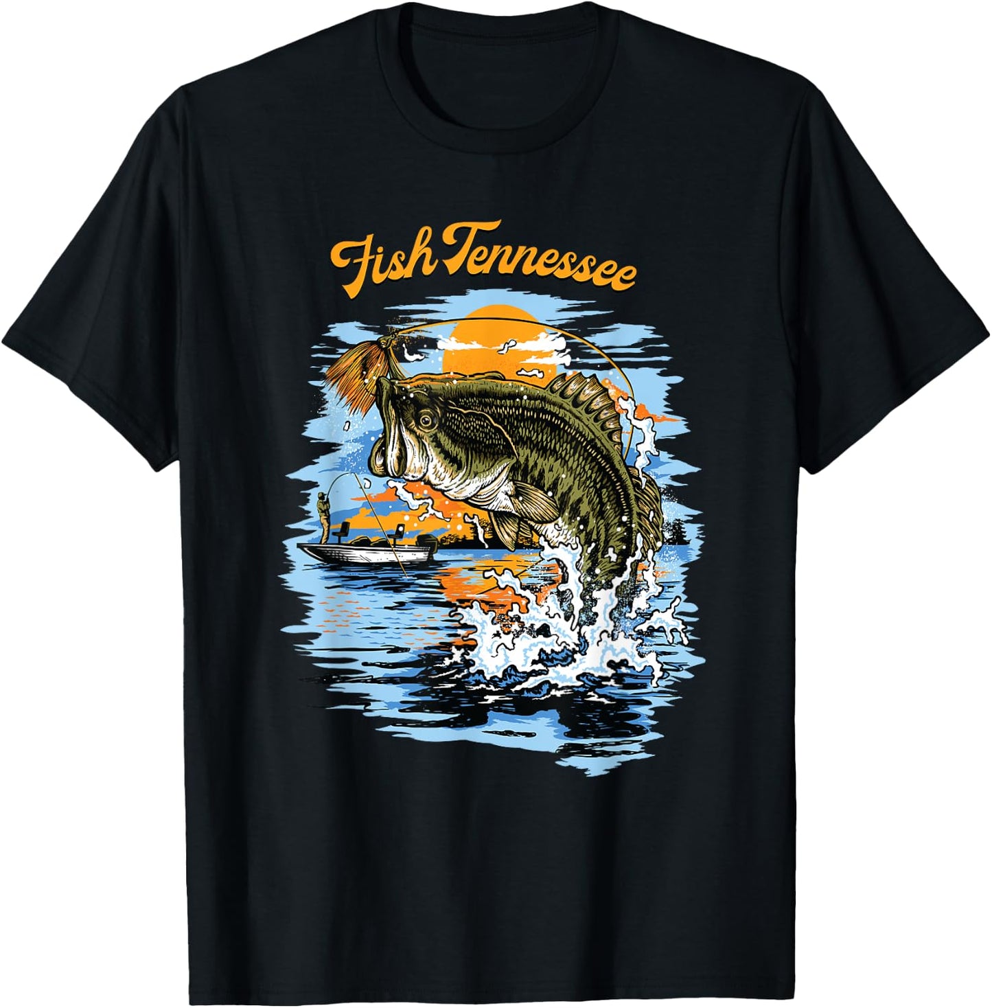 Largemouth Bass Fish Tennessee Fishing T-Shirt - T-Shirt | Black