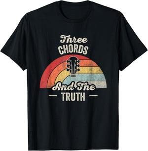 Three Chords And The Truth Vintage Music T-Shirt - T-Shirt | Black