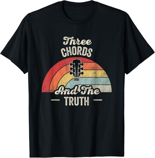 Three Chords And The Truth Vintage Music T-Shirt - T-Shirt | Black