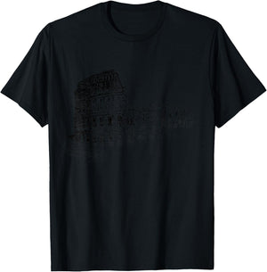 Rome Colosseum Vintage Skyline Italy Fan I Love Roma T-Shirt - T-Shirt | Black