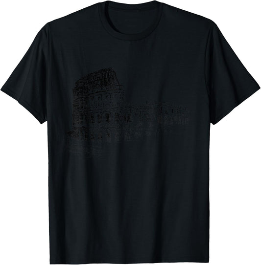 Rome Colosseum Vintage Skyline Italy Fan I Love Roma T-Shirt - T-Shirt | Black