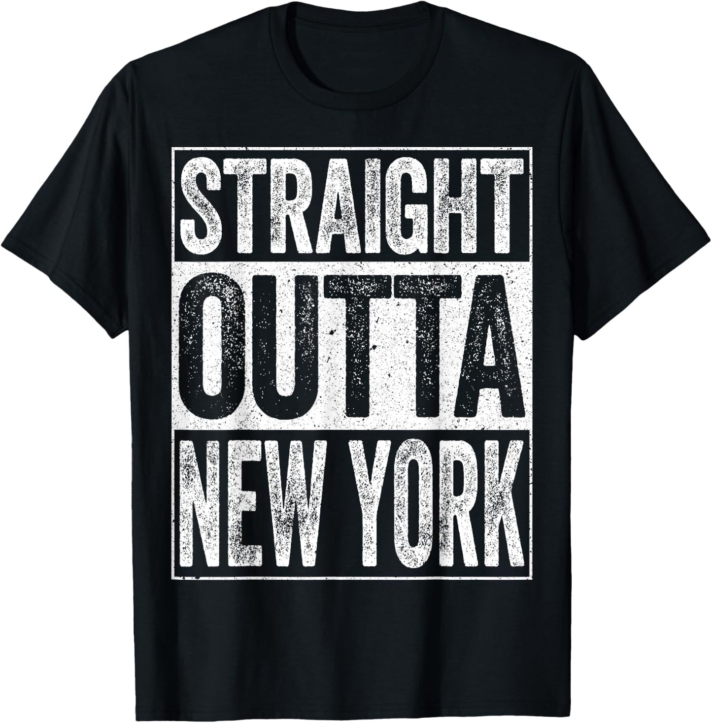 Straight Outta New York Shirt Patriotic New York State Kids Men T-Shirt - T-Shirt | Black