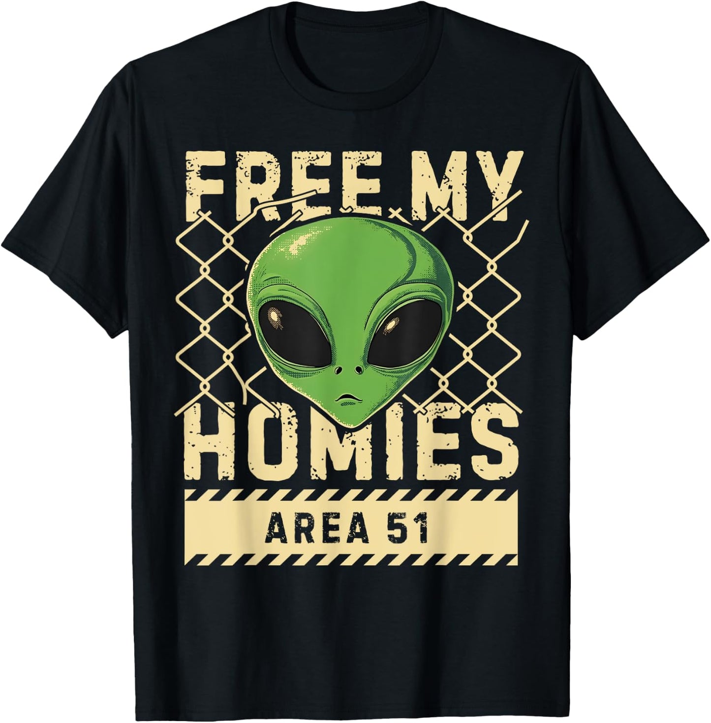 Free My Homies Area 51 Funny Alien UFO Boys Kids Men Women T-Shirt - T-Shirt | Black