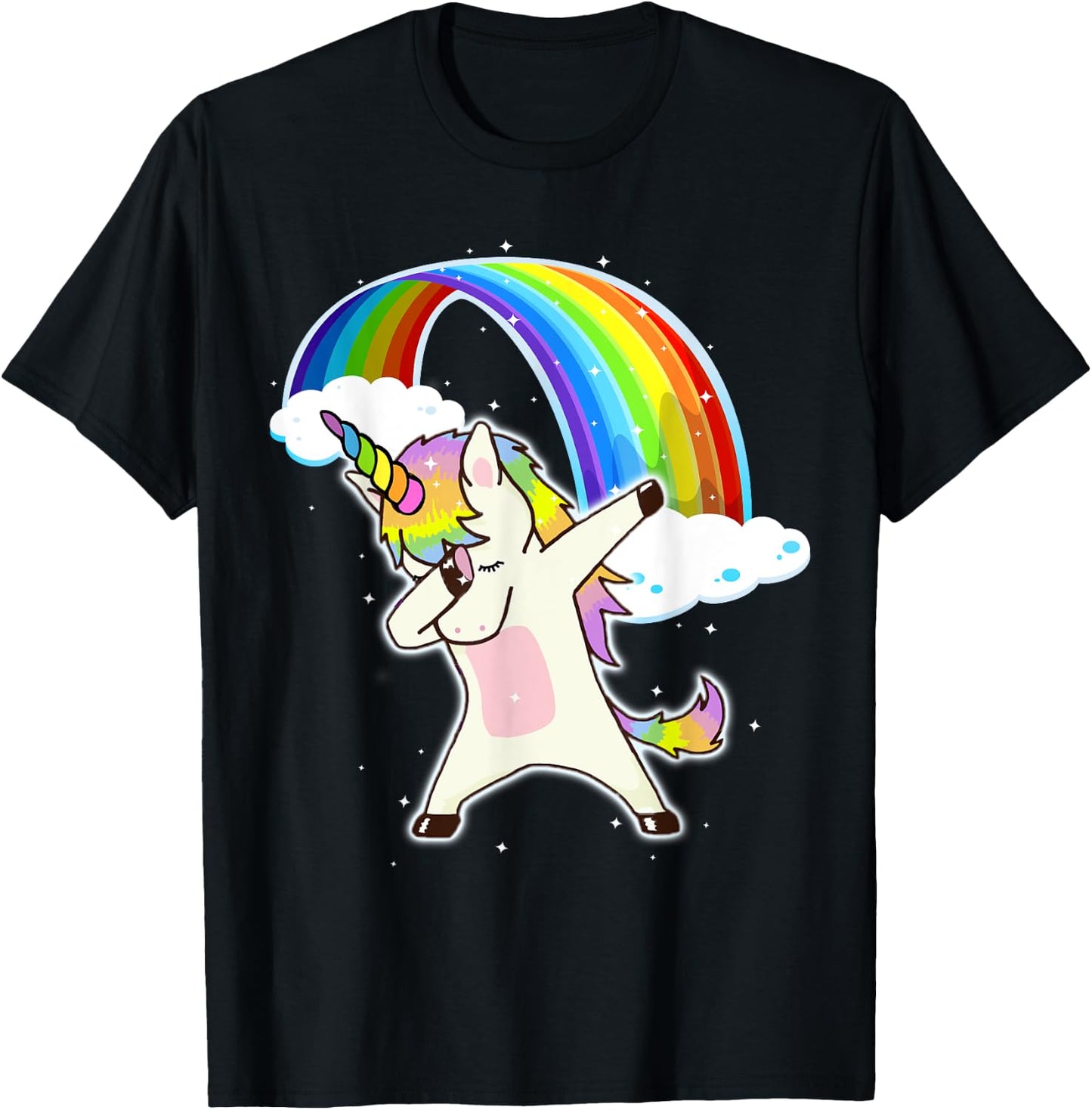 Dabbing Unicorn Rainbow T Shirt Unicorn Gift T-Shirt - T-Shirt | Black