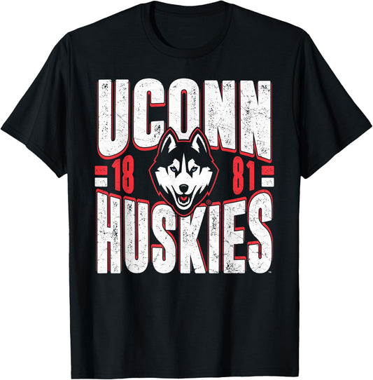 Connecticut Huskies Vintage 90's Retro Navy T-Shirt - T-Shirt | Black