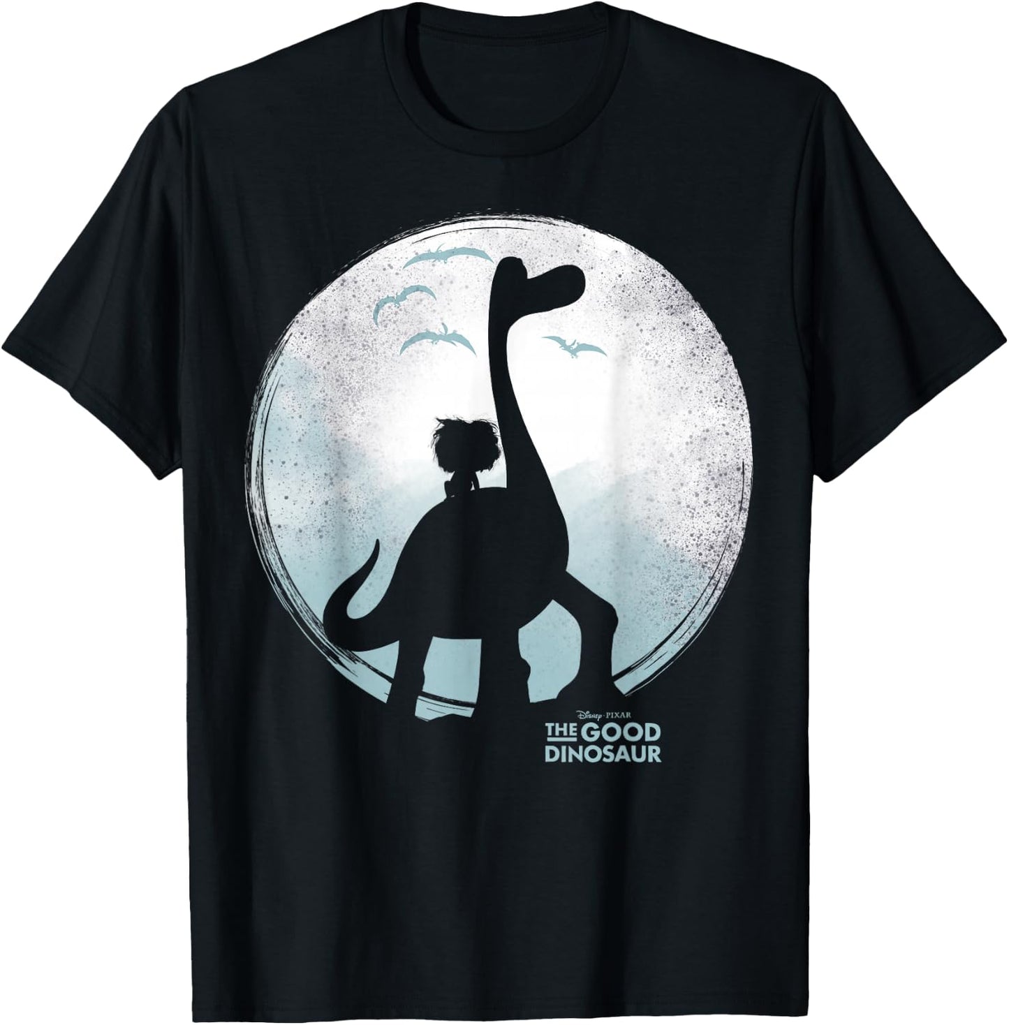 Disney Pixar The Good Dinosaur Moon Silhouette Movie Logo T-Shirt - T-Shirt | Black