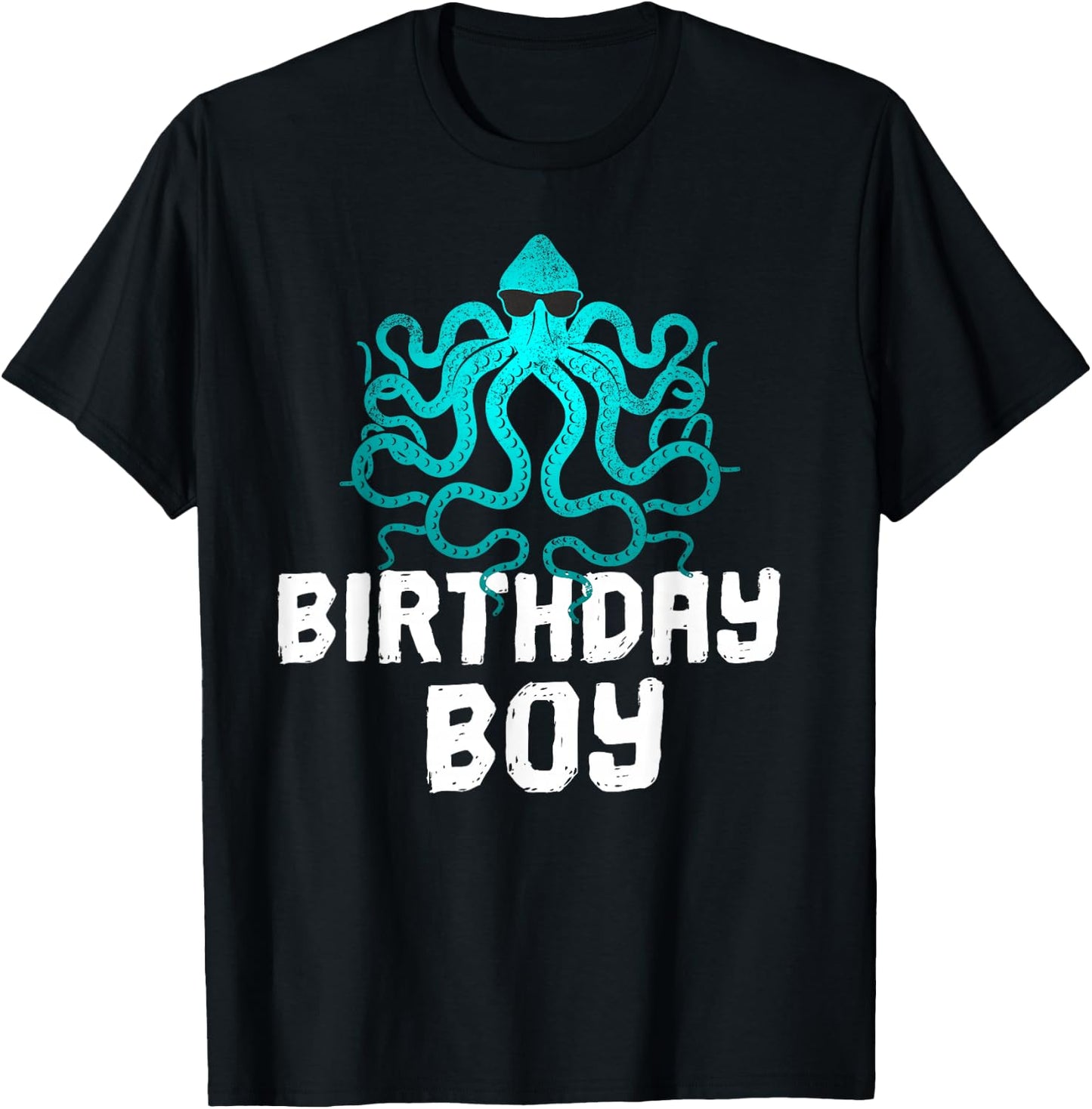 Funny Birthday Boy Octopus Lover Sunglasses Party Gift T-Shirt - T-Shirt | Black