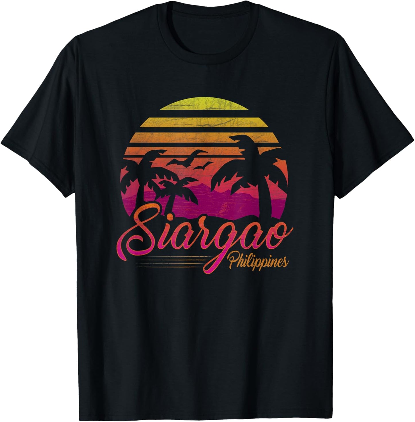 Siargao Philippines Beach Sunset Island Philippine Travel Women Girls Kids T-Shirt - T-Shirt | Black