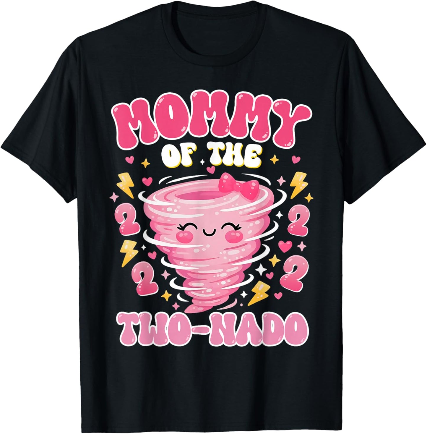 Mommy of The Two-nado 2nd Birthday Girl Tornado Theme Bday T-Shirt - T-Shirt | Black