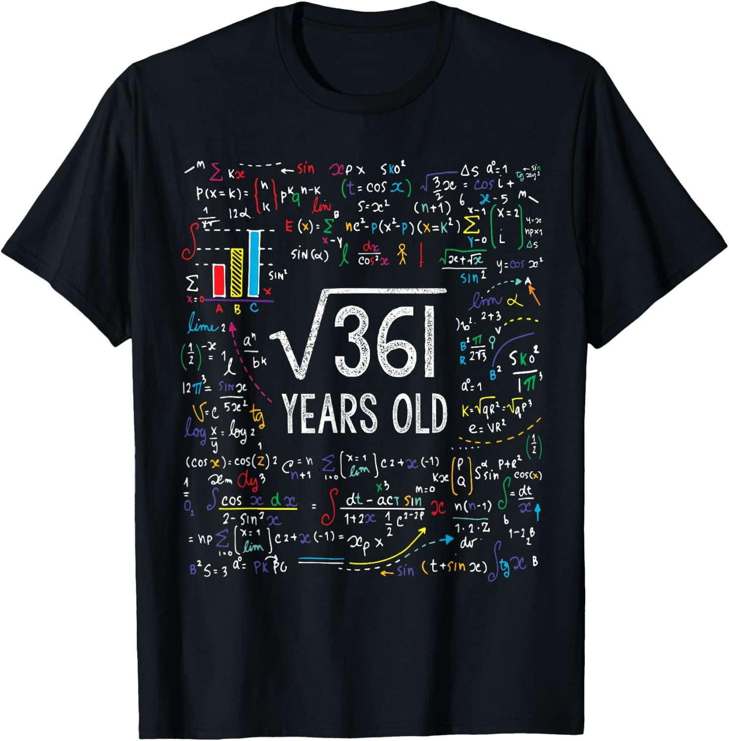 Square Root of 361 19th Birthday 19 Year Old Gifts Math Bday T-Shirt - T-Shirt | Black
