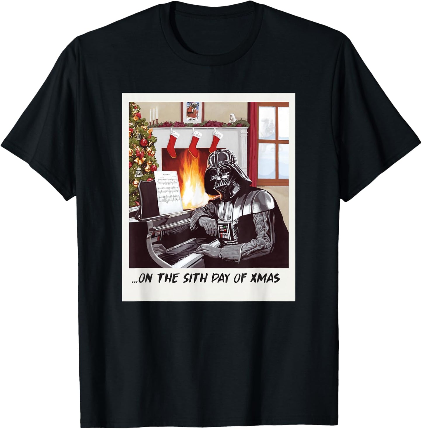 Star Wars Darth Vader Sith Day of Xmas Holiday T-Shirt - T-Shirt | Black