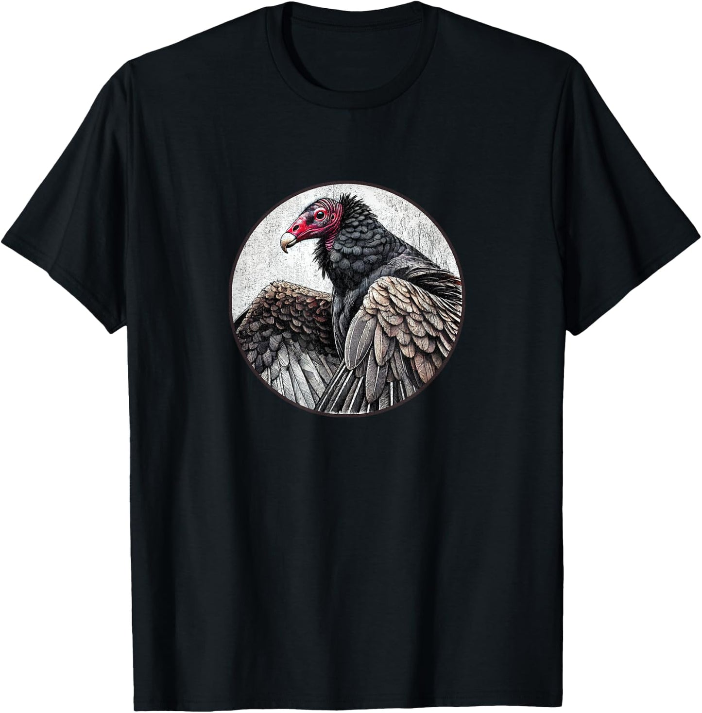 Retro Turkey Vulture Distressed Design by Bird Fan T-Shirt - T-Shirt | Black
