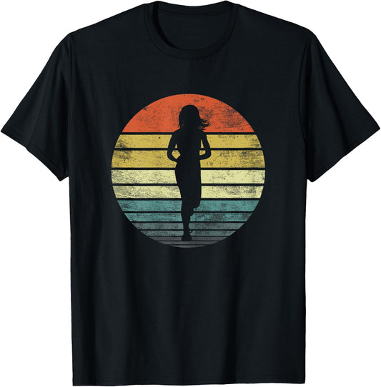Runners Gifts Funny Running Retro Vintage Fitness Jogging T-Shirt - T-Shirt | Black