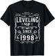 Born in 1998, Vintage Leveling Up Since 1998 Birthday Gamer T-Shirt - T-Shirt | Black