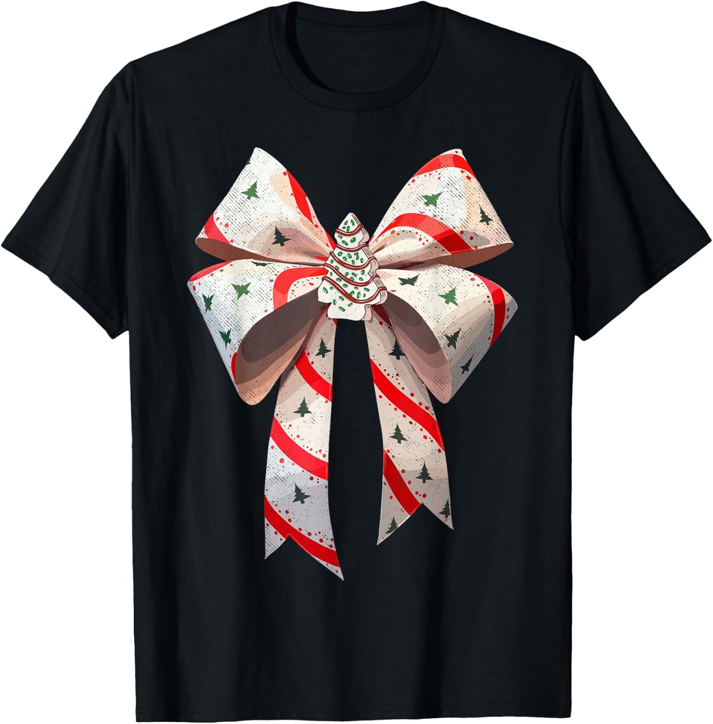 Christmas Party Family Matching New Year Xmas Funny Christmas Bow Xmas Present Costume T-Shirt - T-Shirt | Black