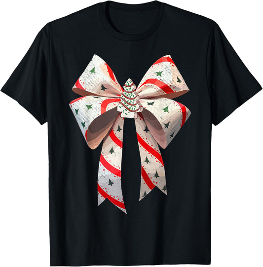 Christmas Party Family Matching New Year Xmas Funny Christmas Bow Xmas Present Costume T-Shirt - T-Shirt | Black