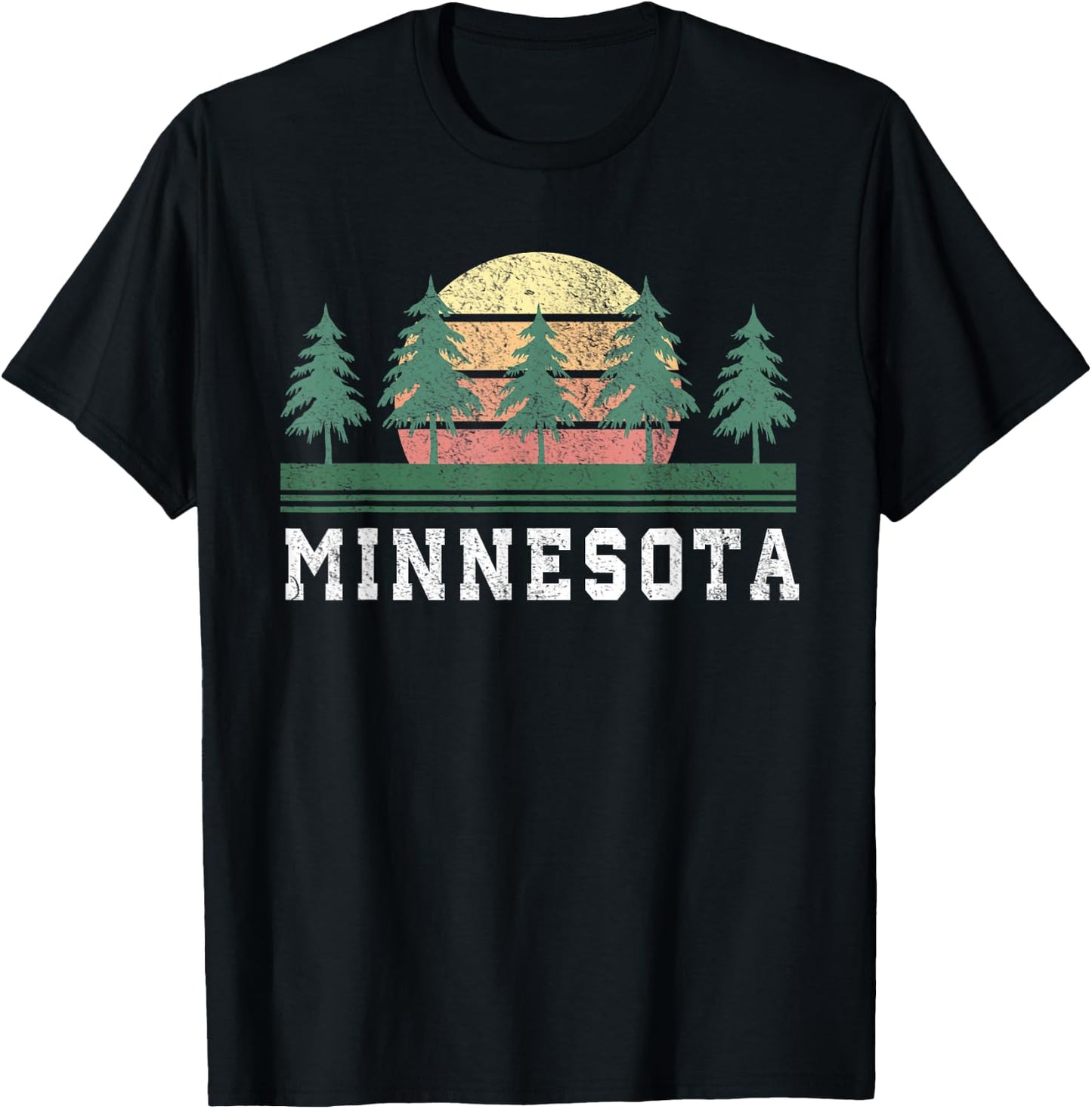 Minnesota MN Retro Vintage Gift Men Women Kids T-Shirt - T-Shirt | Black