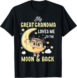 My Grandma Loves Me to the Moon & Back Grandchild Kids girl T-Shirt - T-Shirt | Black