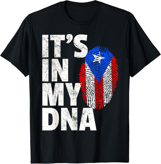 IT'S IN MY DNA Puerto Rico Rican Flag T Shirt Men Women Kids T-Shirt - T-Shirt | Black