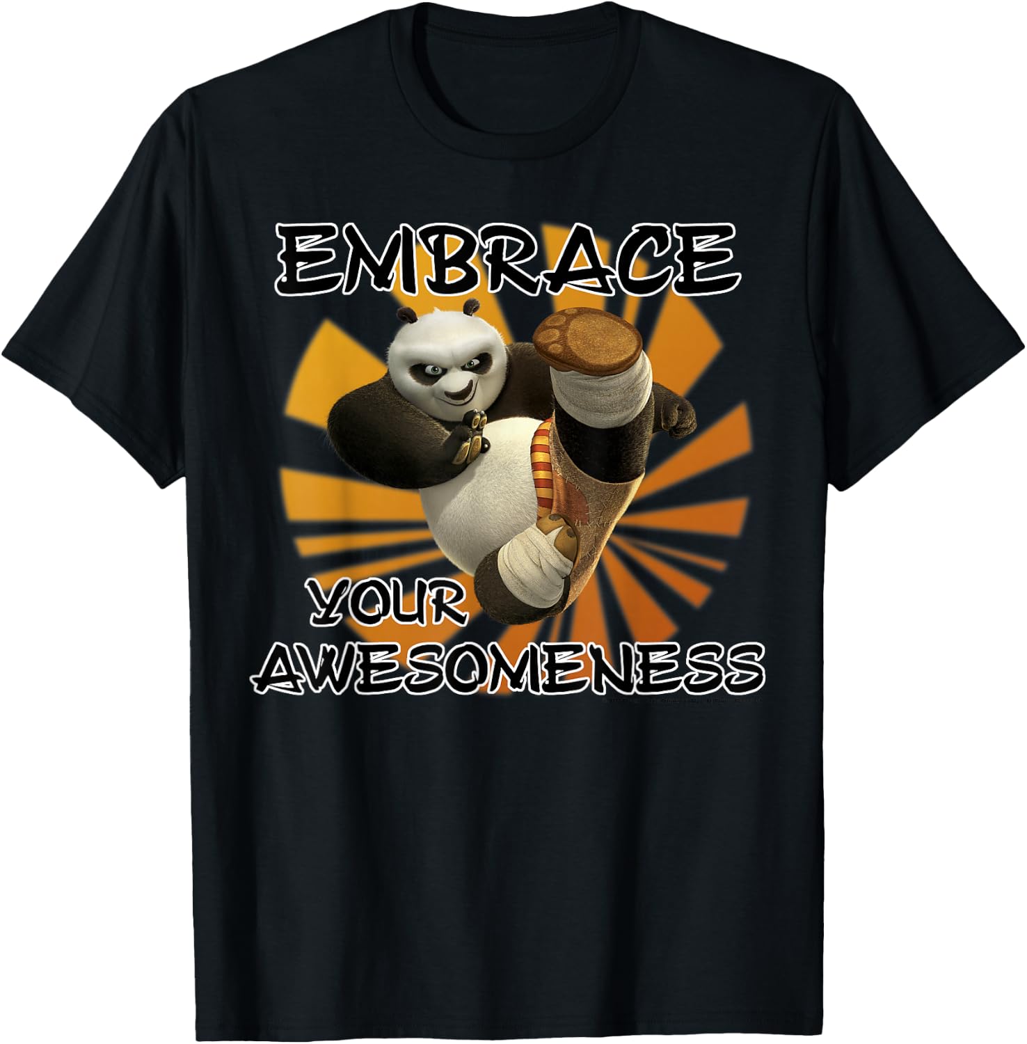Kung Fu Panda Embrace Your Awesomeness Po Portrait T-Shirt - T-Shirt | Black