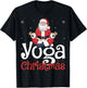 Yoga Christmas Santa Meditation Xmas Winter Holiday T-Shirt - T-Shirt | Black