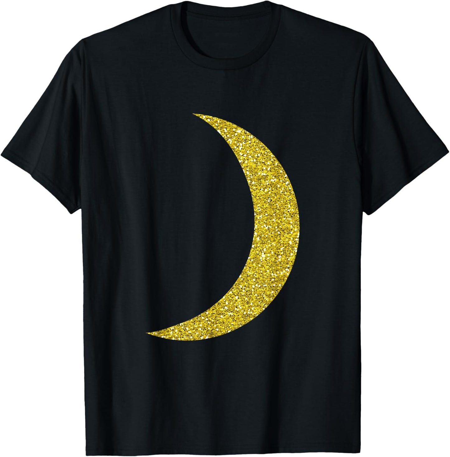 Cool Big Gold Crescent Moon Astronomy T-Shirt - T-Shirt | Black
