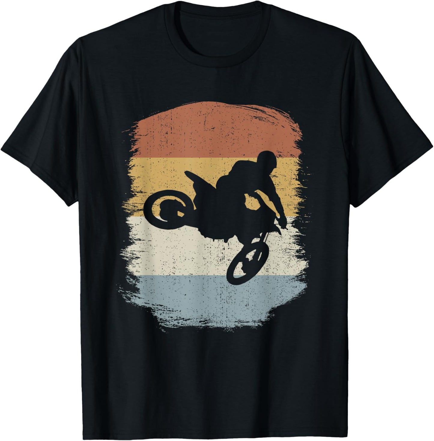 Retro Motocross Biker Dirt Bike - Vintage Supercross T-Shirt - T-Shirt | Black