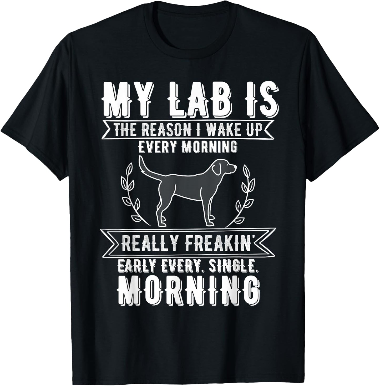 2025 Funny Lab Dog Meme T-Shirt - T-Shirt | Black