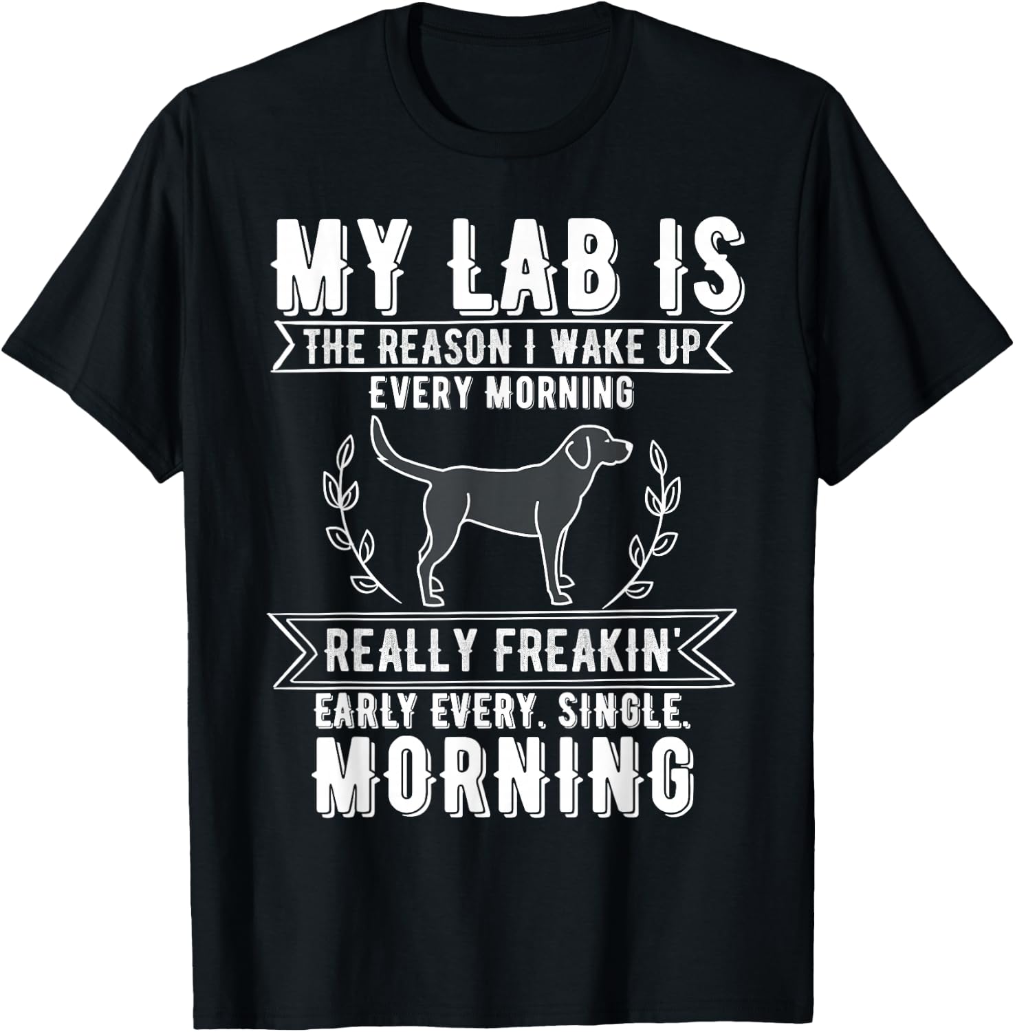 2025 Funny Lab Dog Meme T-Shirt - T-Shirt | Black
