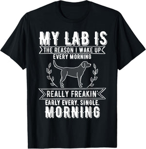 2025 Funny Lab Dog Meme T-Shirt - T-Shirt | Black
