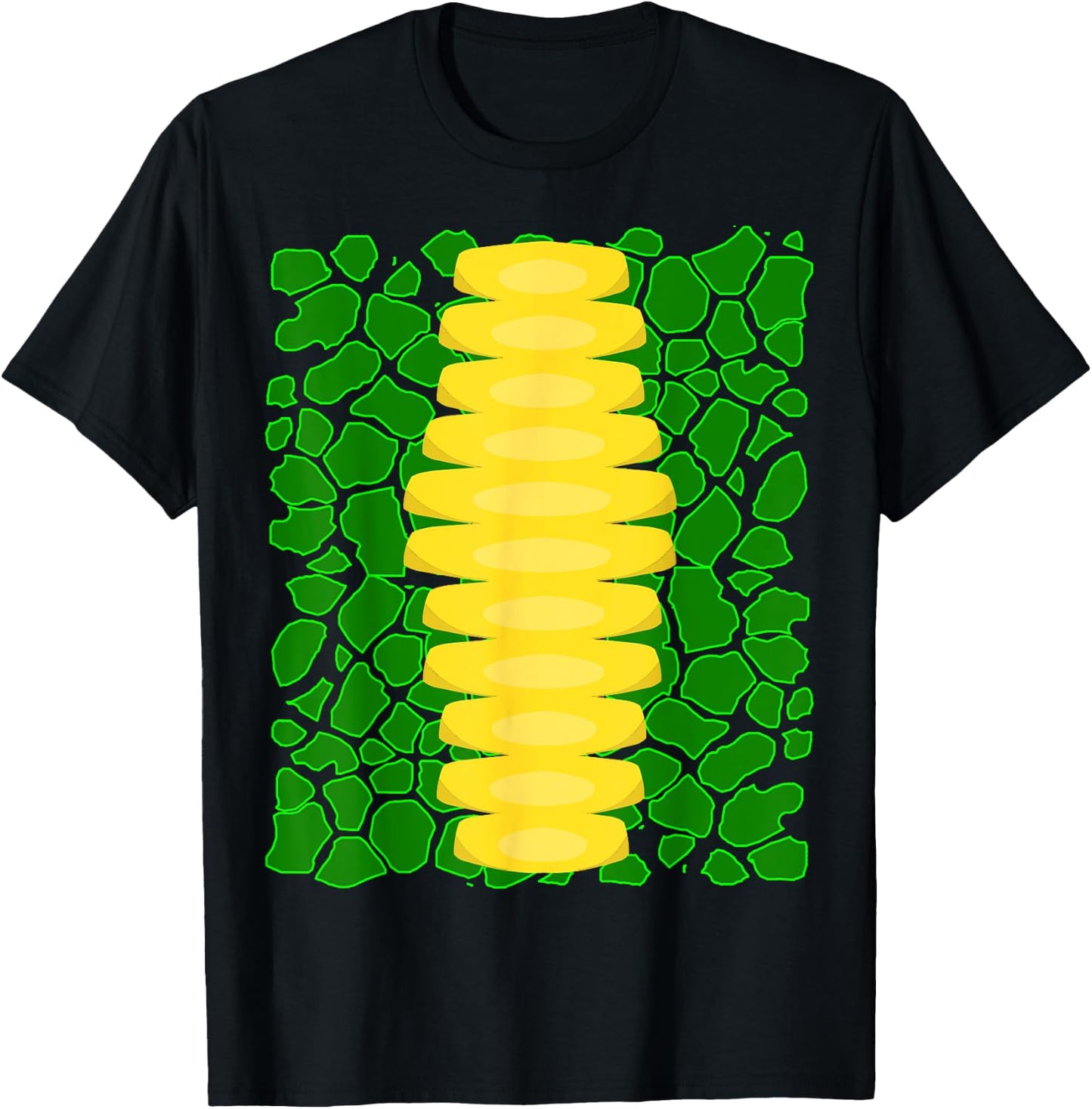 Dragon Costume Green Reptile Skin Pattern Print T-Shirt - T-Shirt | Black