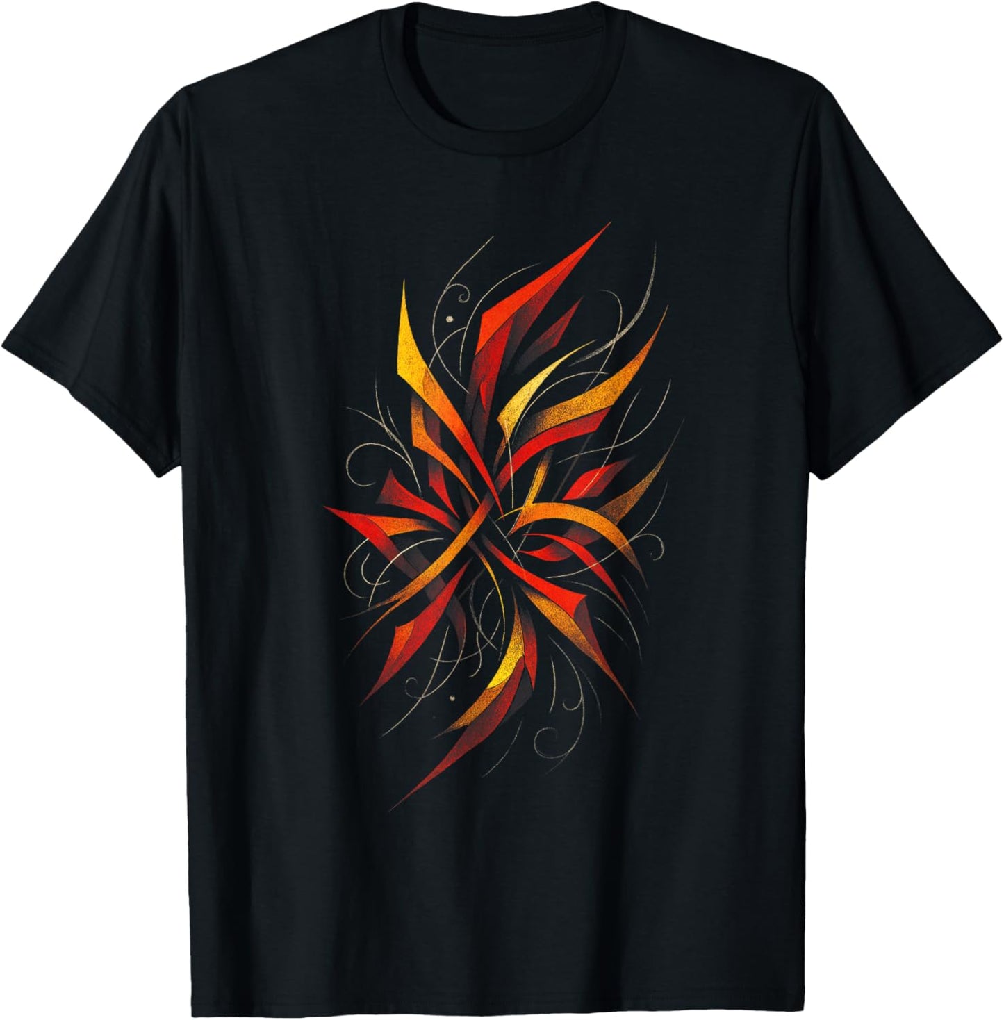 Geometric Aesthetic Swirling Abstract Pop-art T-Shirt - T-Shirt | Black