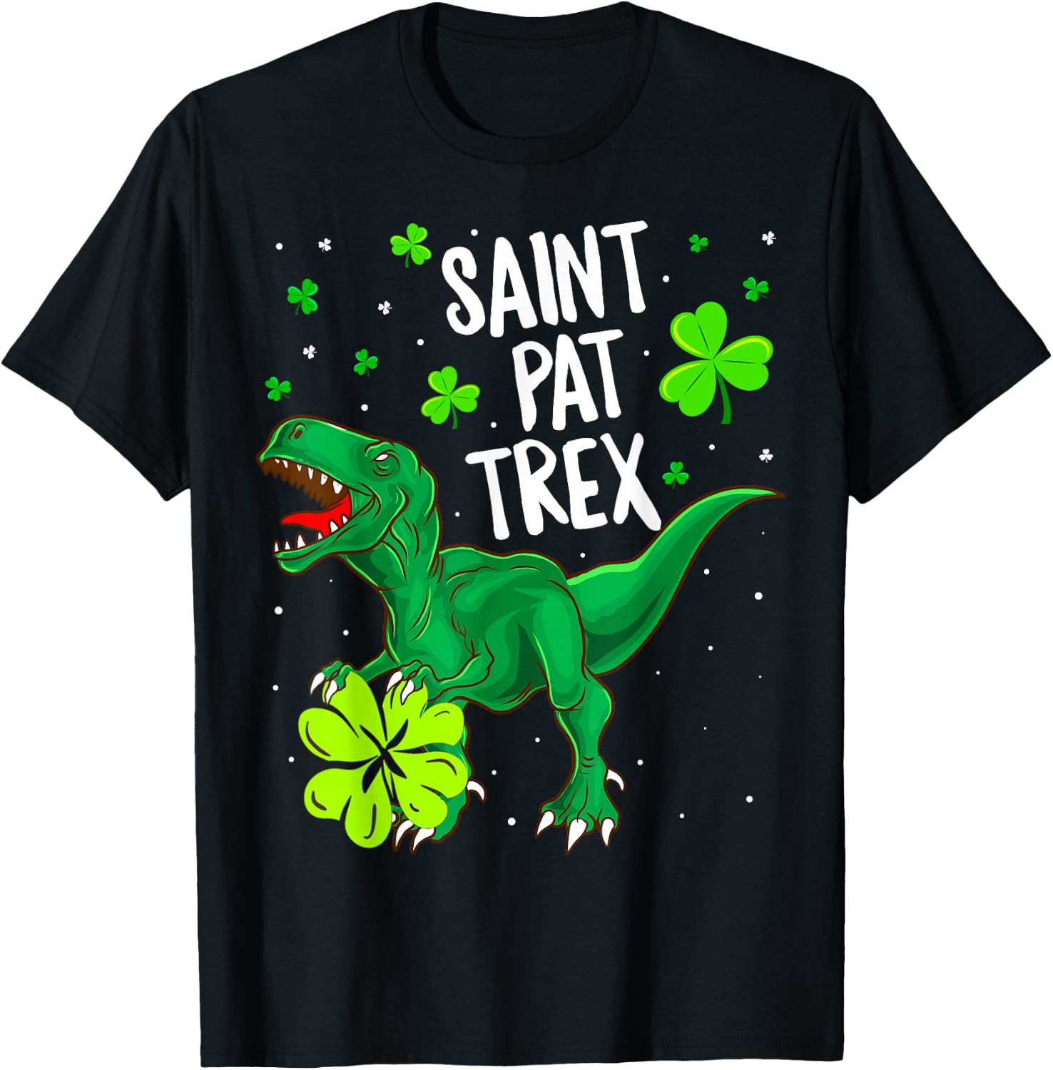 St Pat Trex Shirt T Rex St Patricks Day Dinosaur Shirt Gifts T-Shirt - T-Shirt | Black