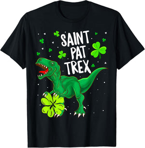 St Pat Trex Shirt T Rex St Patricks Day Dinosaur Shirt Gifts T-Shirt - T-Shirt | Black