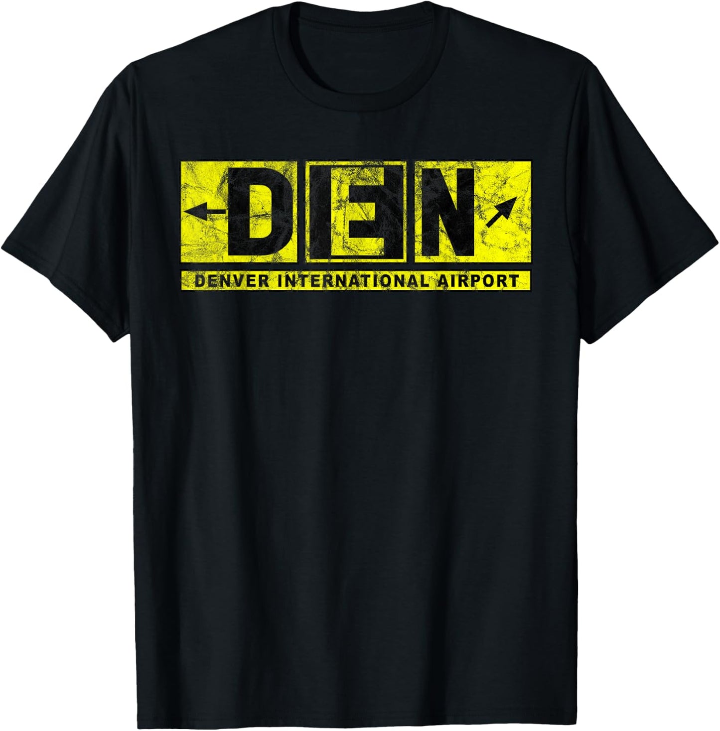 DEN Denver International Airport Taxiway Sign Pilot Vintage T-Shirt - T-Shirt | Black