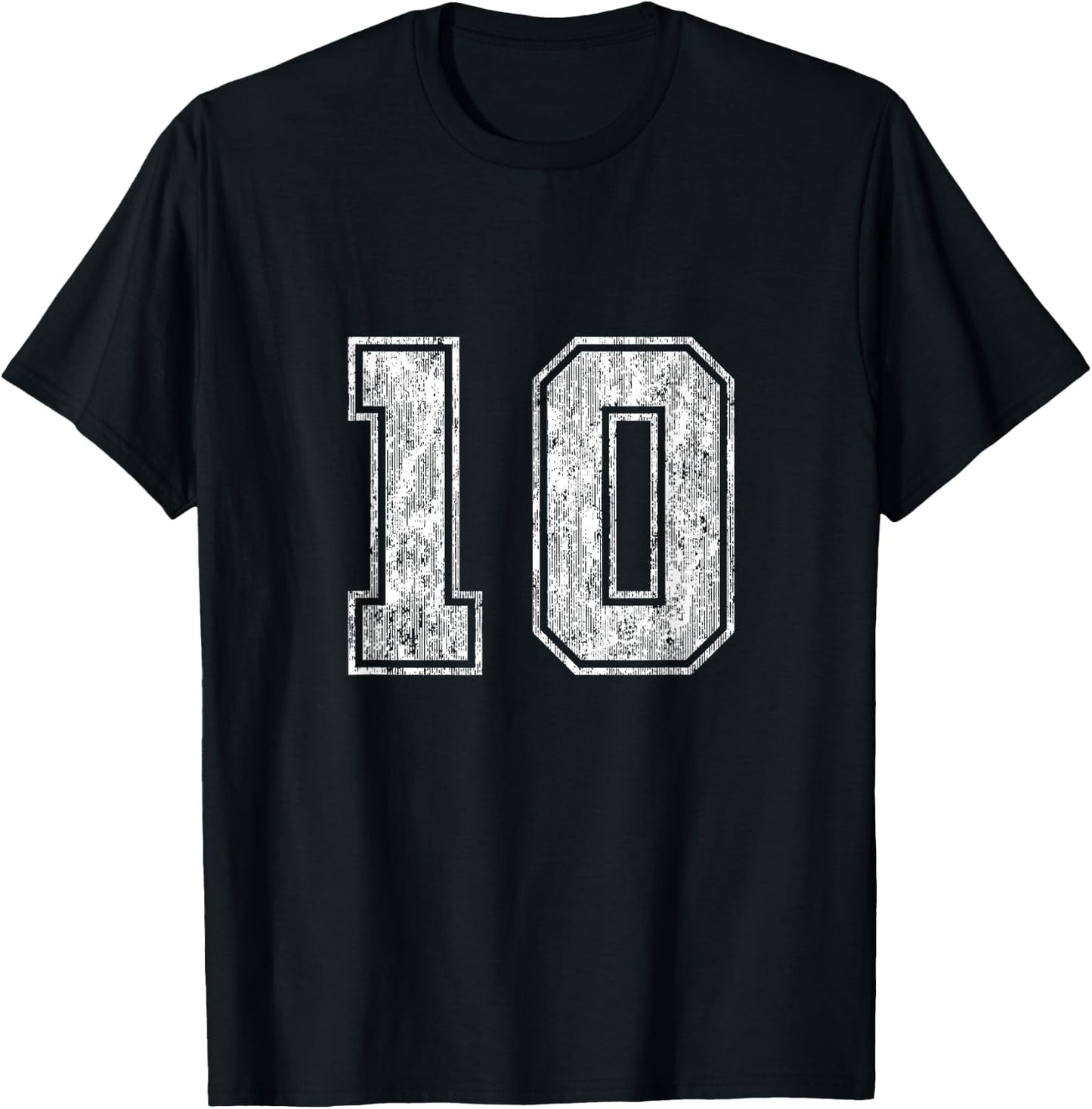 Number 10 Vintage Ten Sports Design T-Shirt - T-Shirt | Black