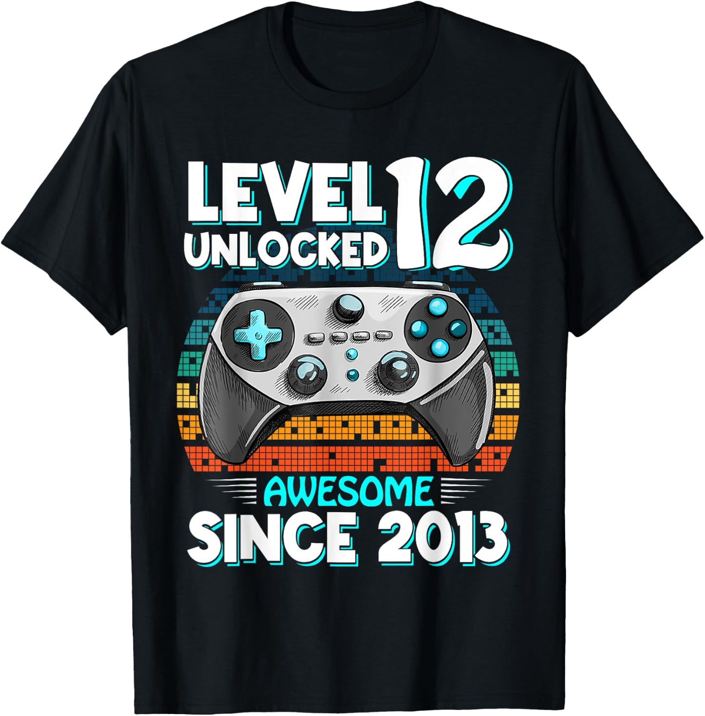 Level 12 Year Old Unlocked 12th Birthday Video Gamer Gifts T-Shirt - T-Shirt | Black