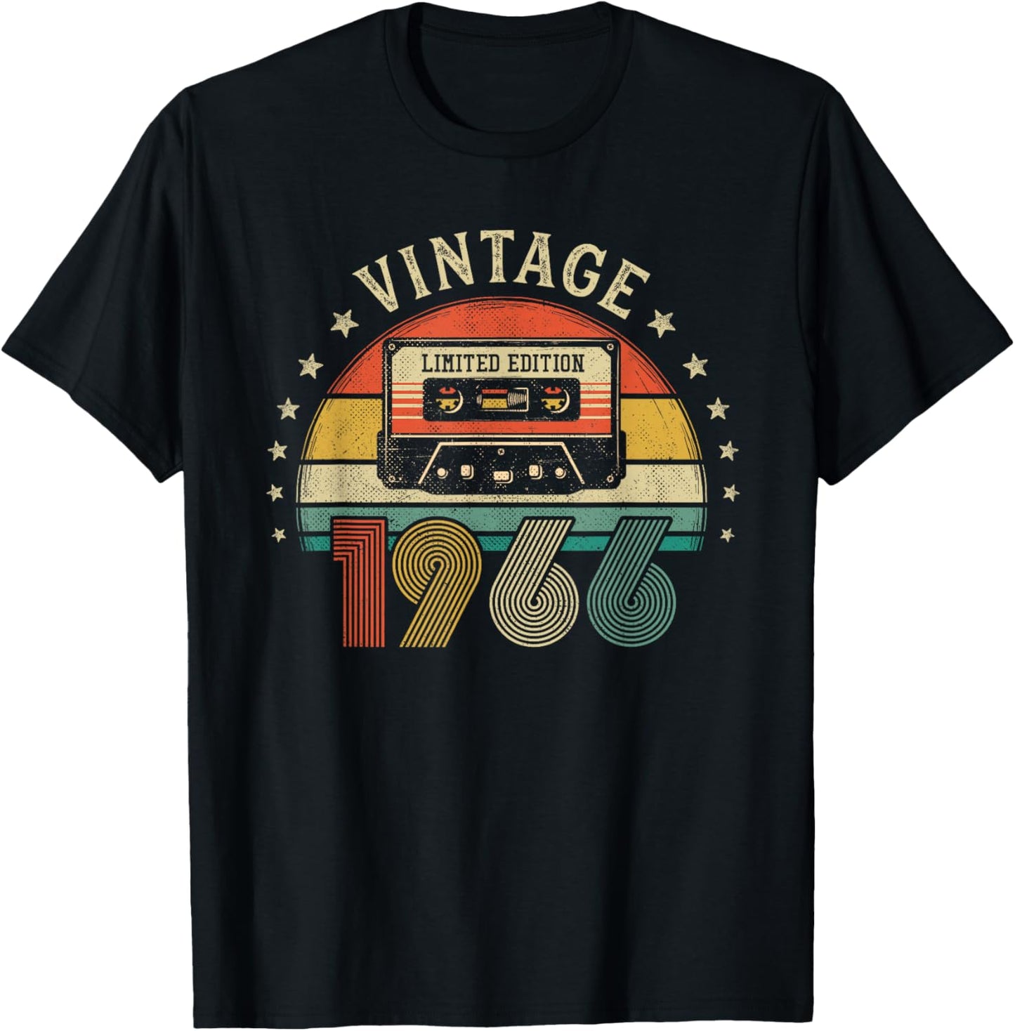 Vintage 1966 Retro Cassette Tape - 60th Birthday T-Shirt - T-Shirt | Black