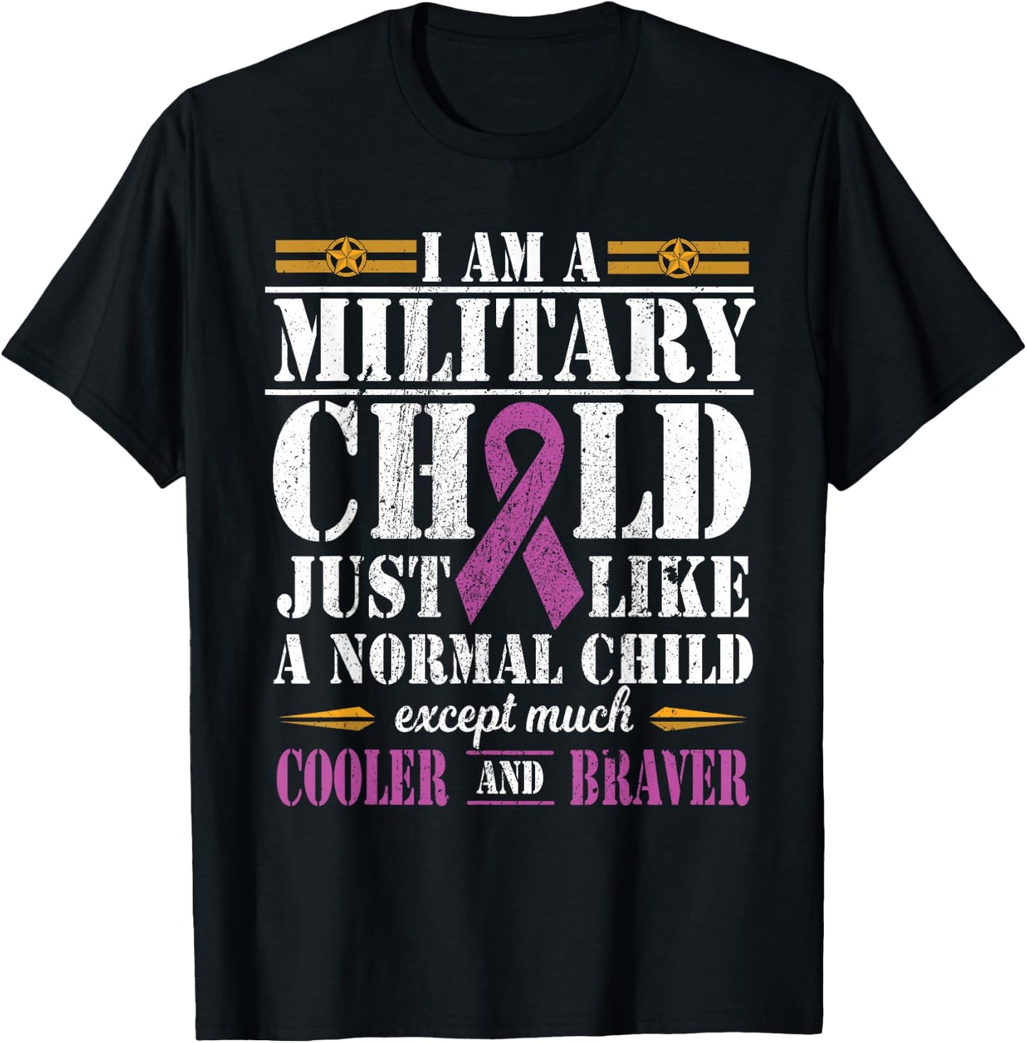 Military Child Month Purple Up Proud Patriotic Military Brat T-Shirt - T-Shirt | Black