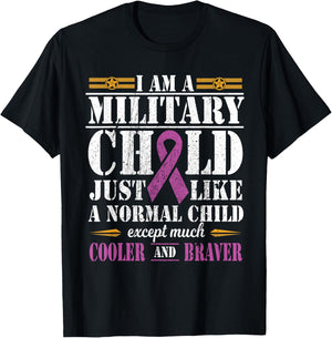 Military Child Month Purple Up Proud Patriotic Military Brat T-Shirt - T-Shirt | Black