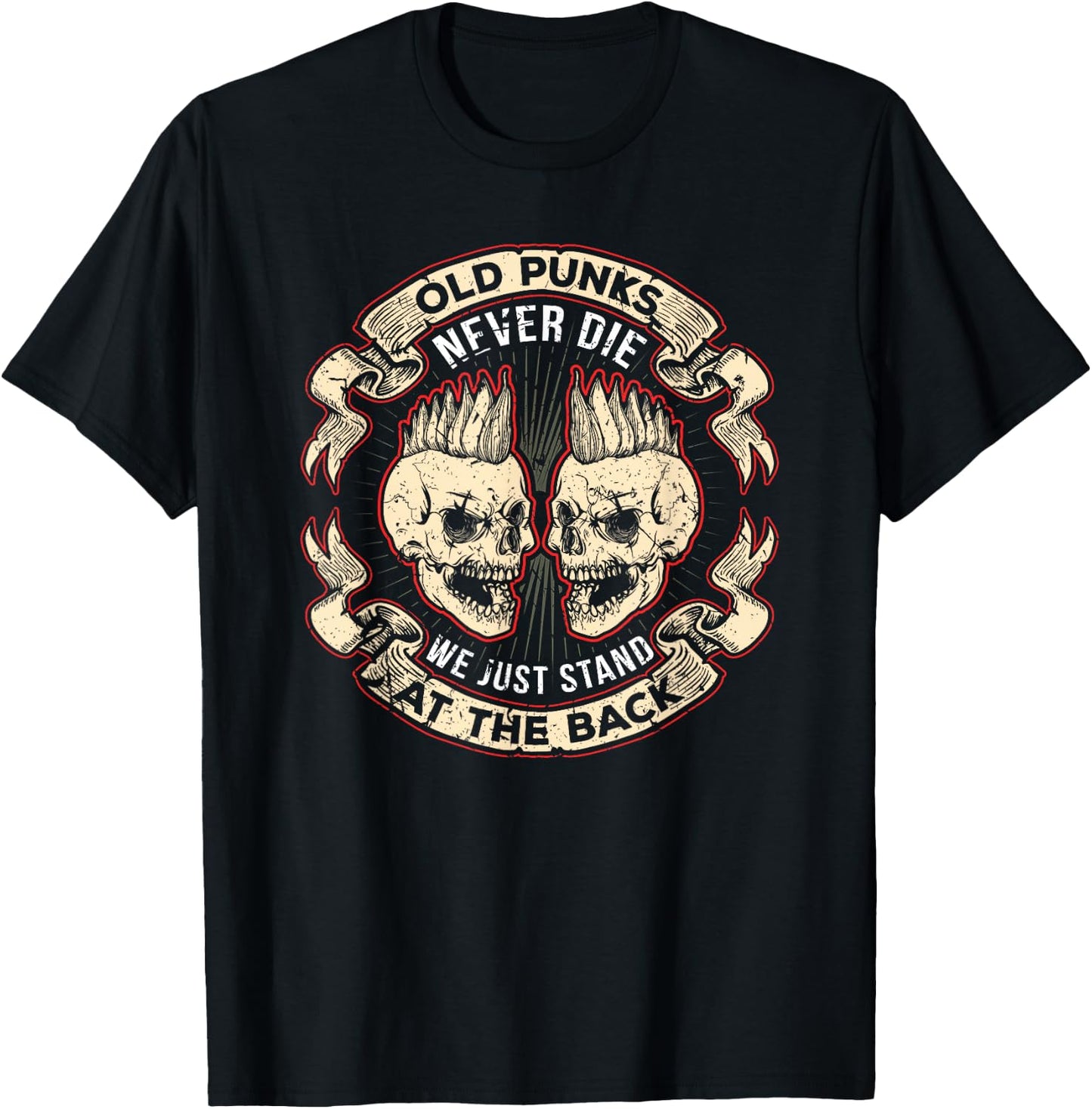 Old Punks Never Die Punk Rock Metal Concert T-Shirt - T-Shirt | Black