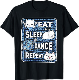 Eat Sleep Dance Repeat Funny Dance Lover Outfit Girl Dancing T-Shirt - T-Shirt | Black