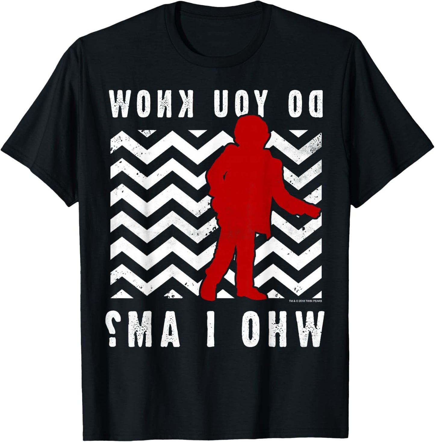Twin Peaks Do You Know Who I Am Vintage Mystery Logo T-Shirt - T-Shirt | Black