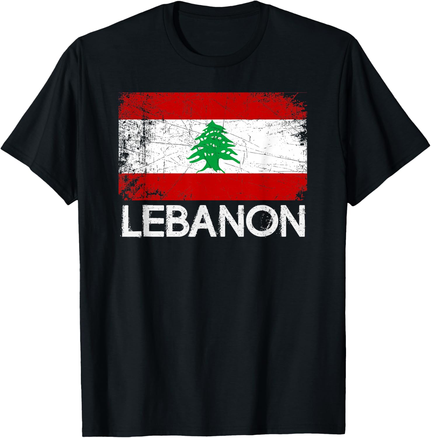 Lebanese Flag | Vintage Made In Lebanon Gift T-Shirt - T-Shirt | Black