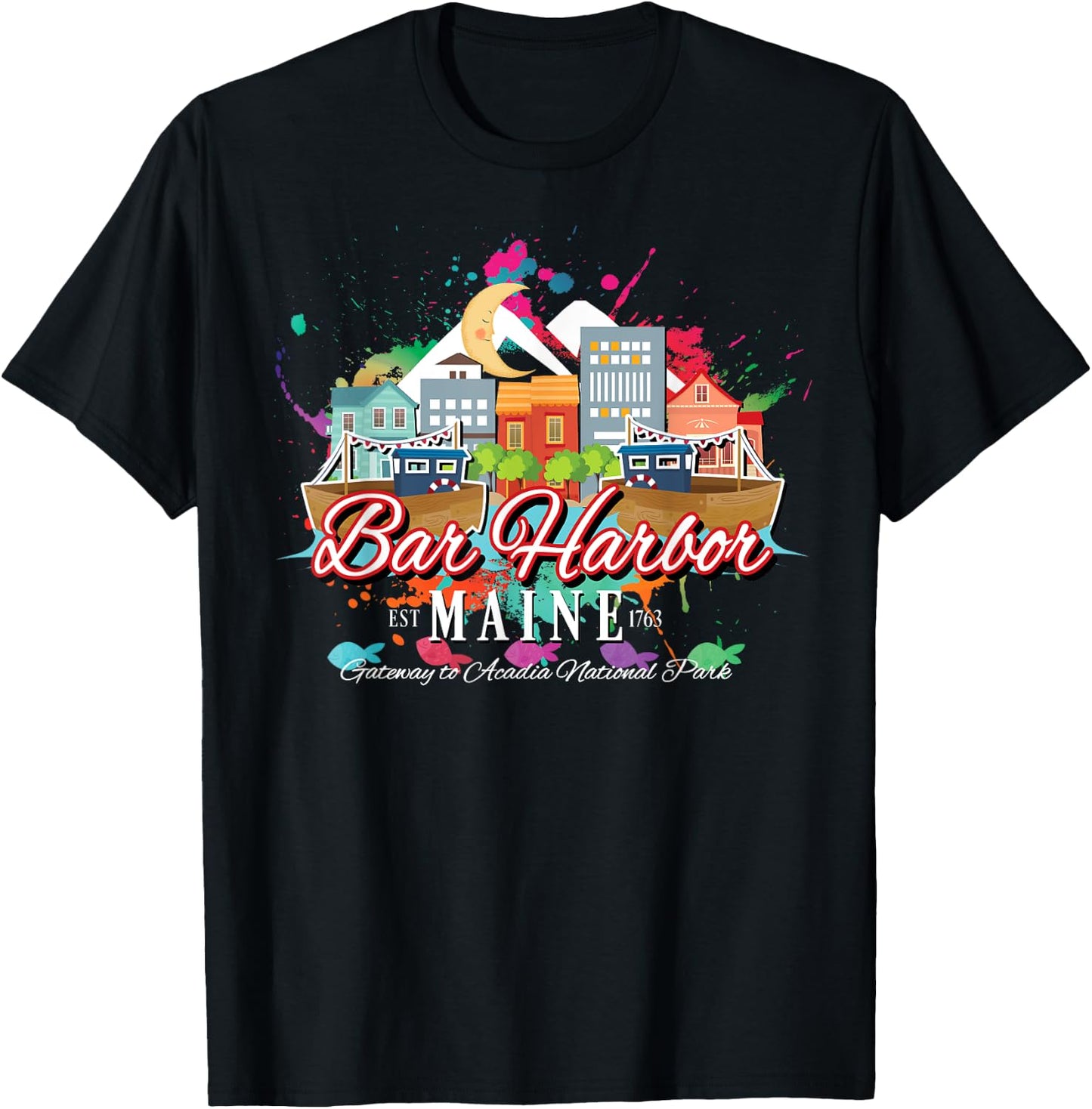 Bar Harbor Maine Gateway to Acadia National Park Souvenir T-Shirt - T-Shirt | Black