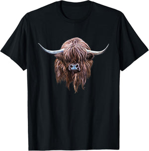 Scottish Highland Cow Wee Hamish The Hairy Coo T-Shirt - T-Shirt | Black