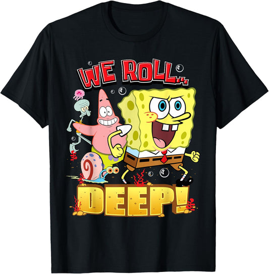 Spongebob Squarepants We Roll Deep! T-Shirt - T-Shirt | Black