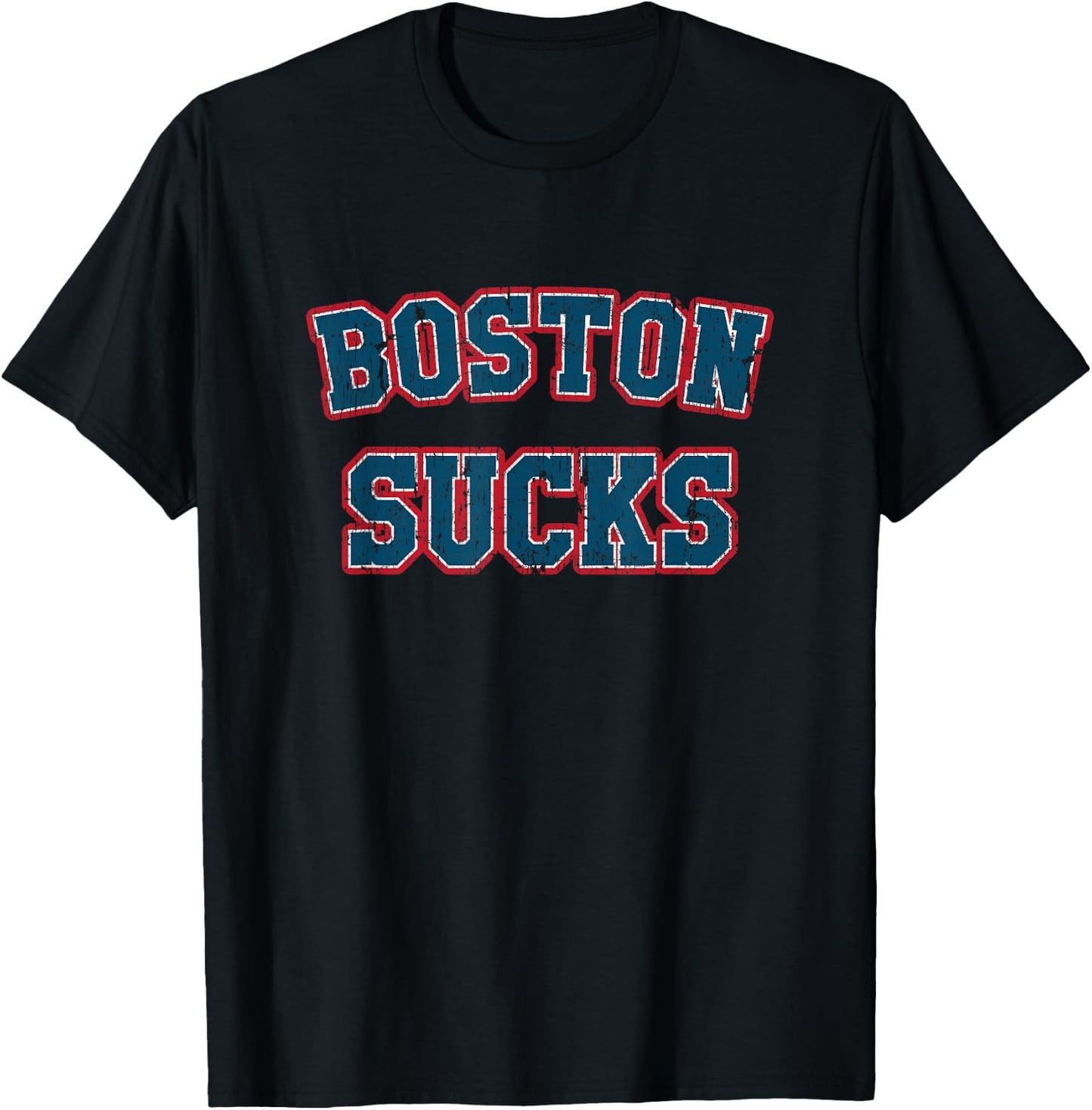 Boston Sucks Vintage Retro Gag Gift Funny Graphic T-Shirt - T-Shirt | Black