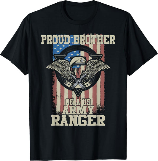 Proud Brother of US Army Ranger T-Shirt - T-Shirt | Black