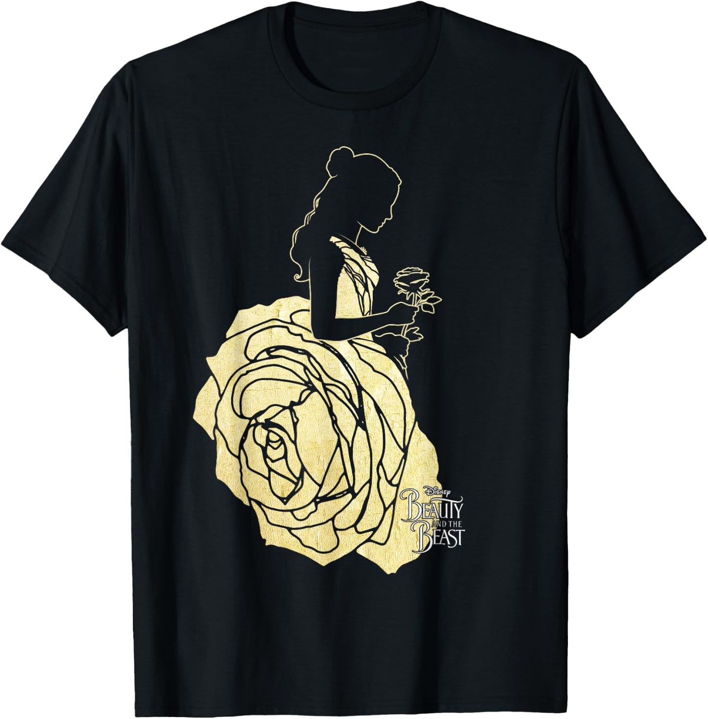 Disney Beauty & The Beast Belle Golden Dress Graphic T-Shirt - T-Shirt | Black